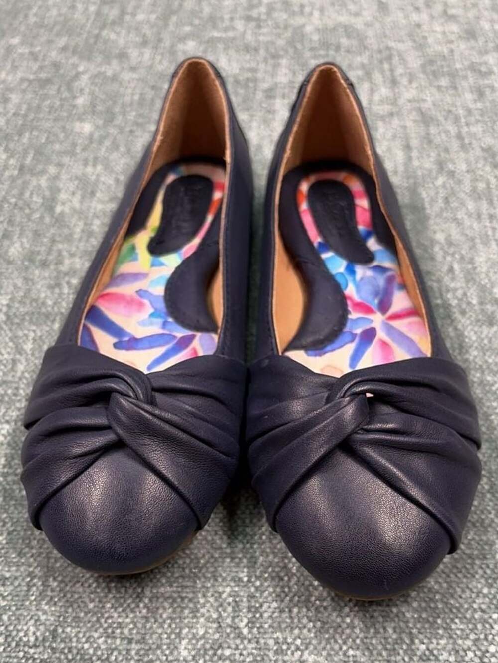 Born Ballet Flats Size 8M Navy Blue Leather Slip On Shoes